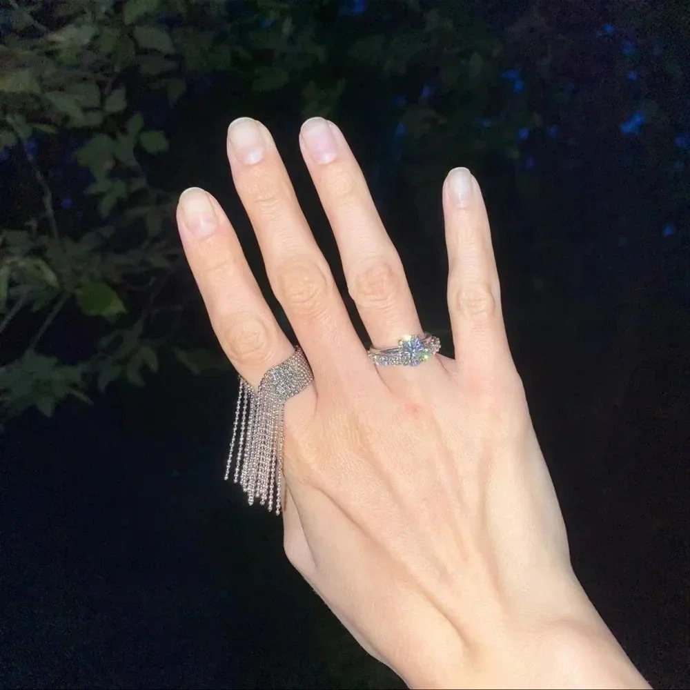 Anthropologie Tassel Stainless Steel Waterproof Resizable Ring - Picture 10 of 17